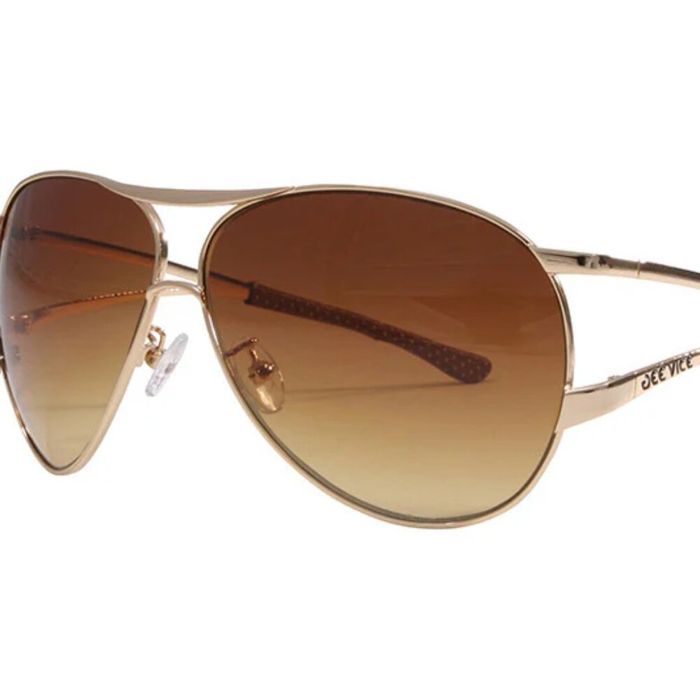 Aviator Sunglasses in Gold with Brown Gradient Lenses -